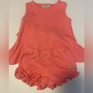 TBBC love you back top ad Shelby Anne shorts set in Parrot Cay Coral Size:2T GUC